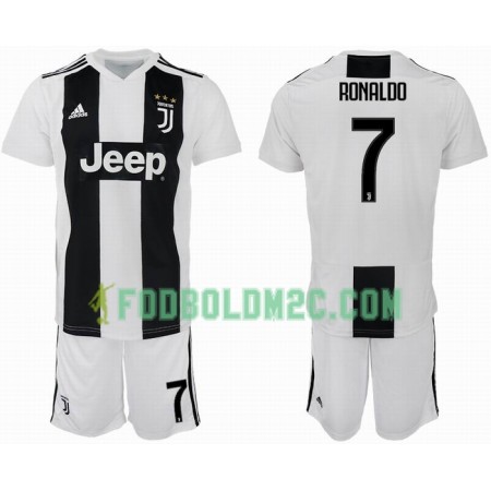 Juventus Ronaldo 7 Børn Hjemmebanesæt 2018-2019 Kortærmet (+ Korte bukser)